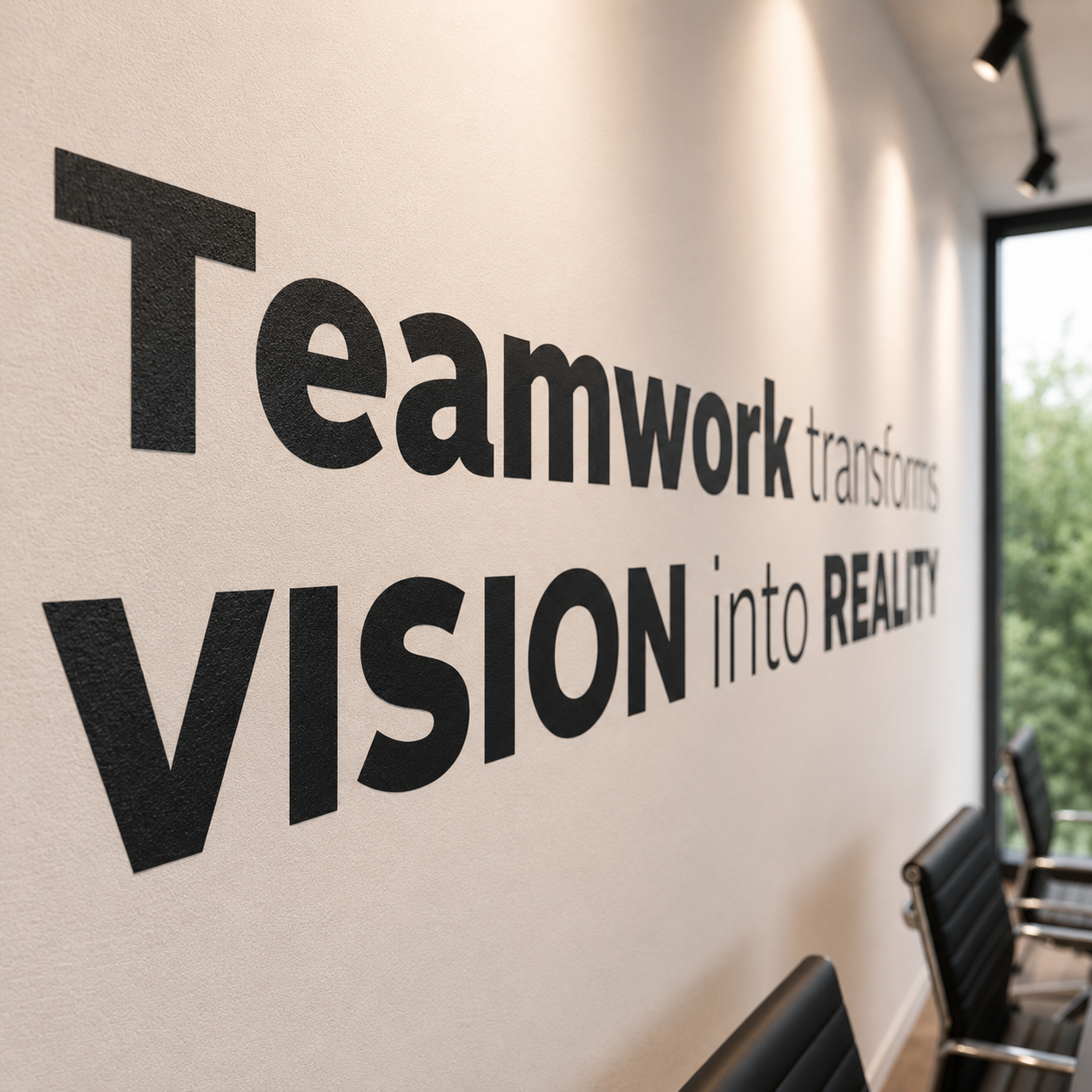 Teamwork Vision Vinyl Wall Decal, Motivational Office Decor