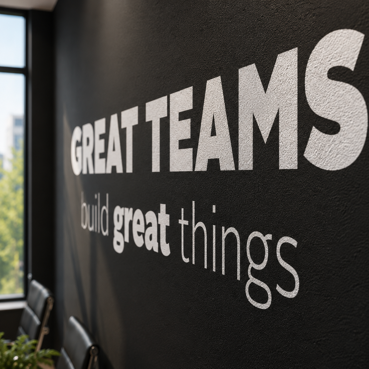 Motivational Office Wall Decal, Teamwork Quote Vinyl Sticker