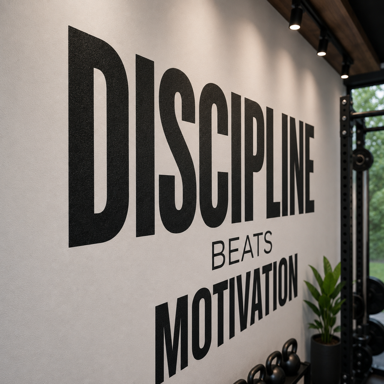 Discipline Beats Motivation Wall Decal – Gym & Office Motivation