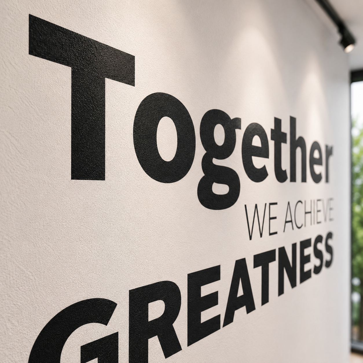 Motivational Office Wall Decal: "Together We Achieve Greatness"