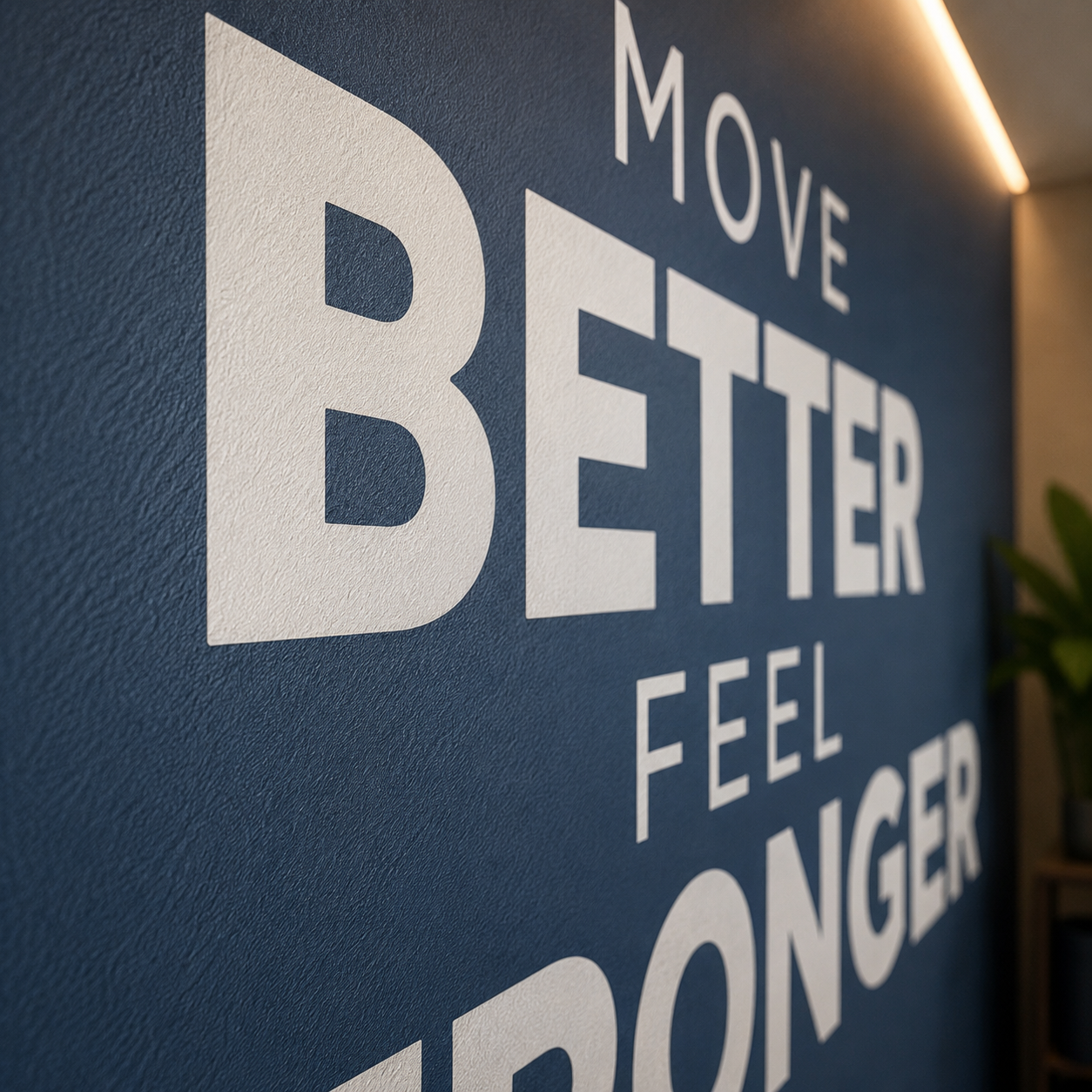 Move Better Feel Stronger Wall Decal, Physical Therapy Gym Wall Art