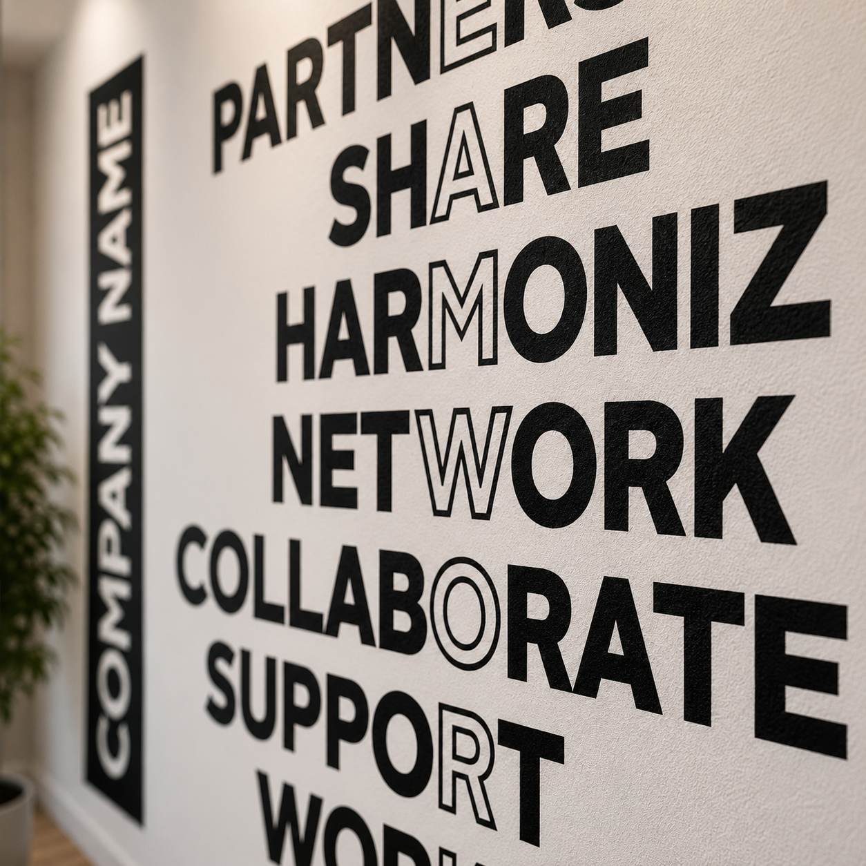 Personalized Office Wall Vinyl Decal "Teamwork", motivational wall decor