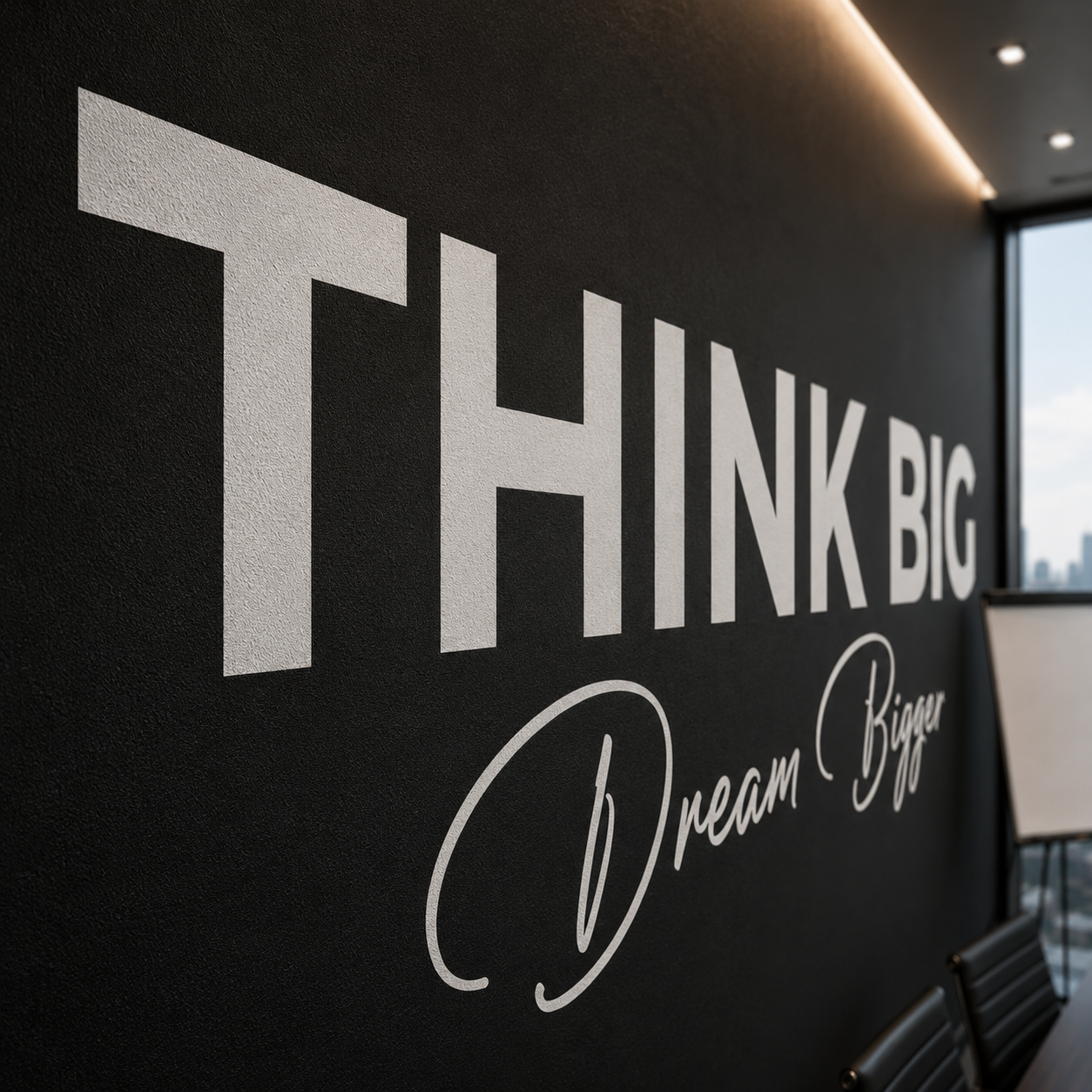 Think Big, Dream Bigger Office Wall Decal – Motivational Vinyl Decal
