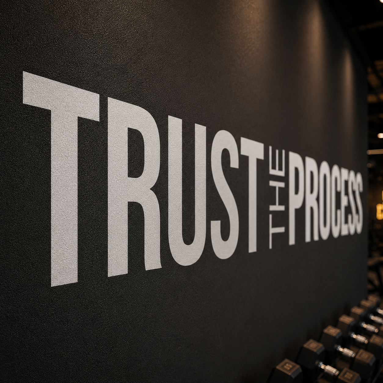 "Trust the Process" Gym Wall Decal, Motivational Fitness Quote