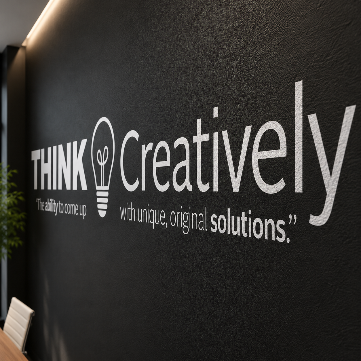Think Creatively Light Bulb Wall Decal, Motivational Office Decor
