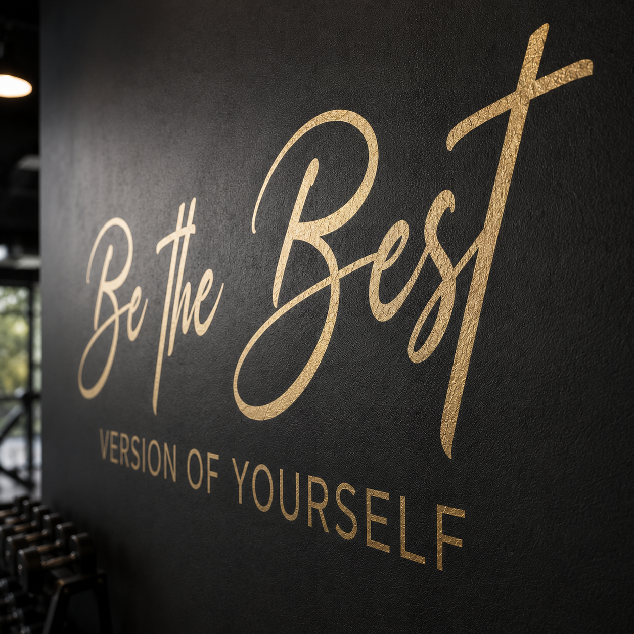 Motivational Gym Wall Decal for Women "Be the best version of yourself", Pilates Studio Quote