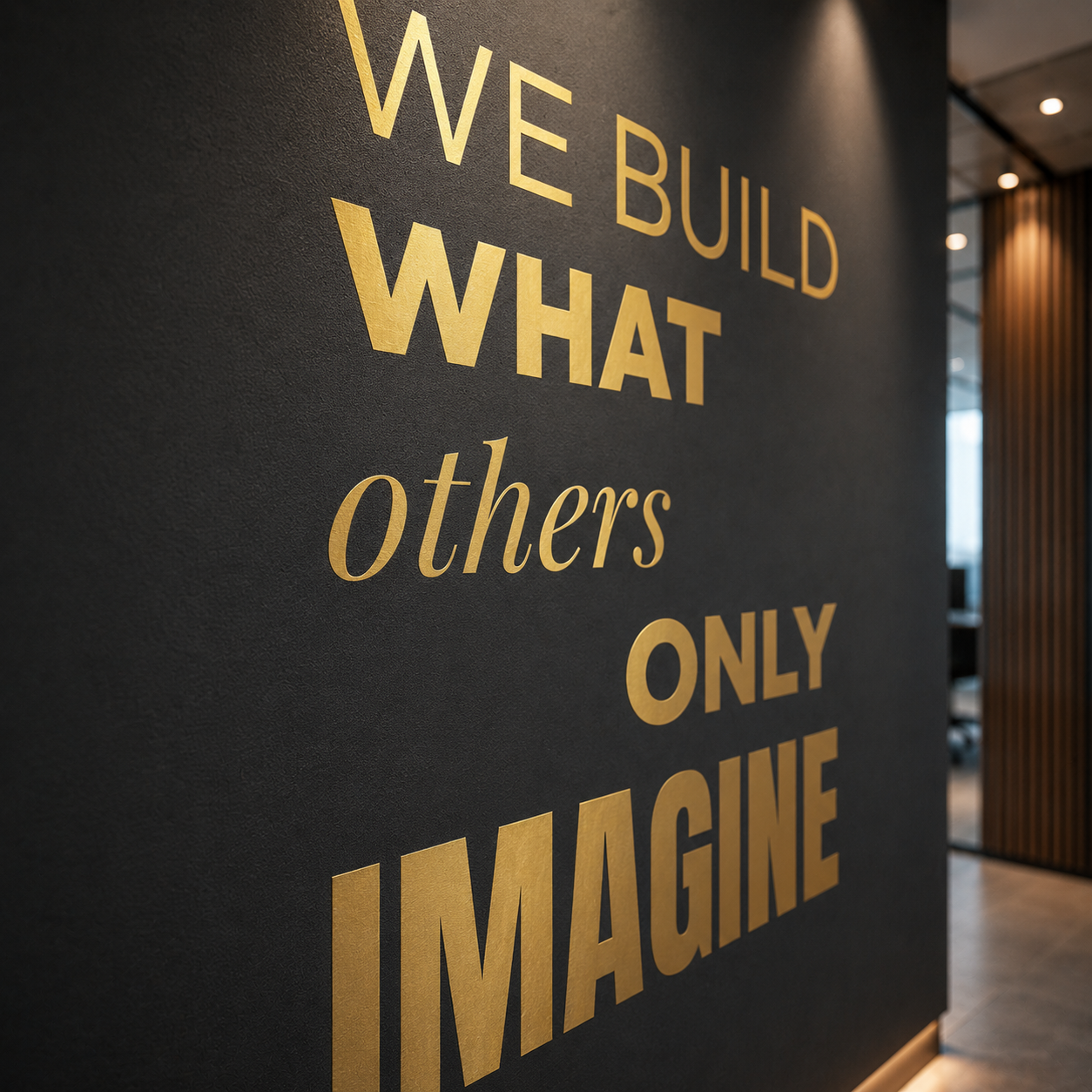 Motivational Office Wall Decal, Editorial Typography Vinyl Sticker, Modern Corporate Decor