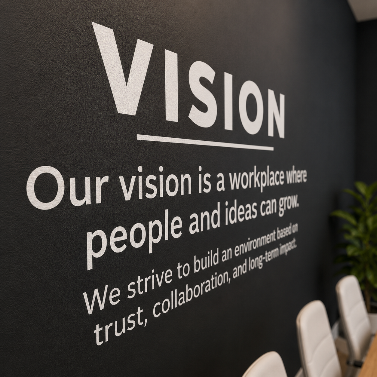 Vision Statement Wall Decal, Modern Office Culture Decor, Custom Text Available